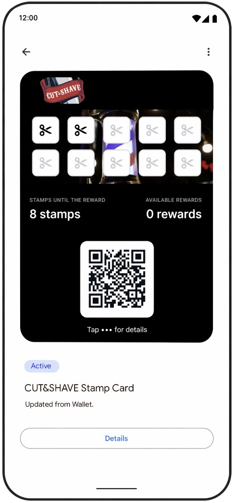 Google Wallet preview on phone